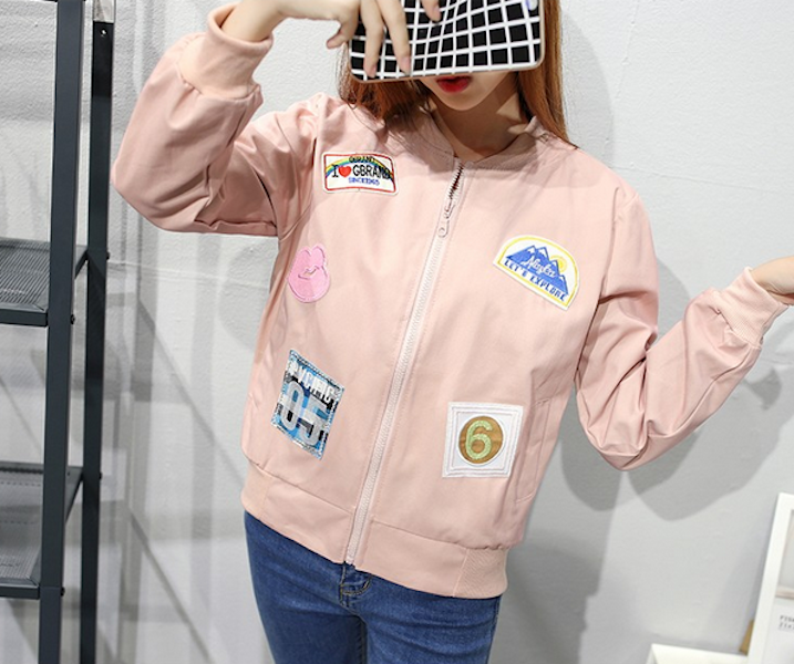 SJ21625 Trendy Front Zip Jacket Pink