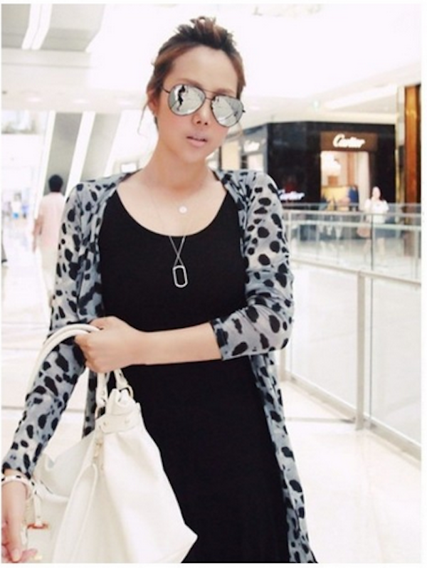 WJ21628 Leopard Print Cardigan Grey