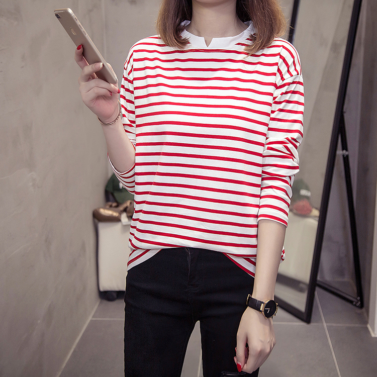 GW2241 Casual Stripe Top Red