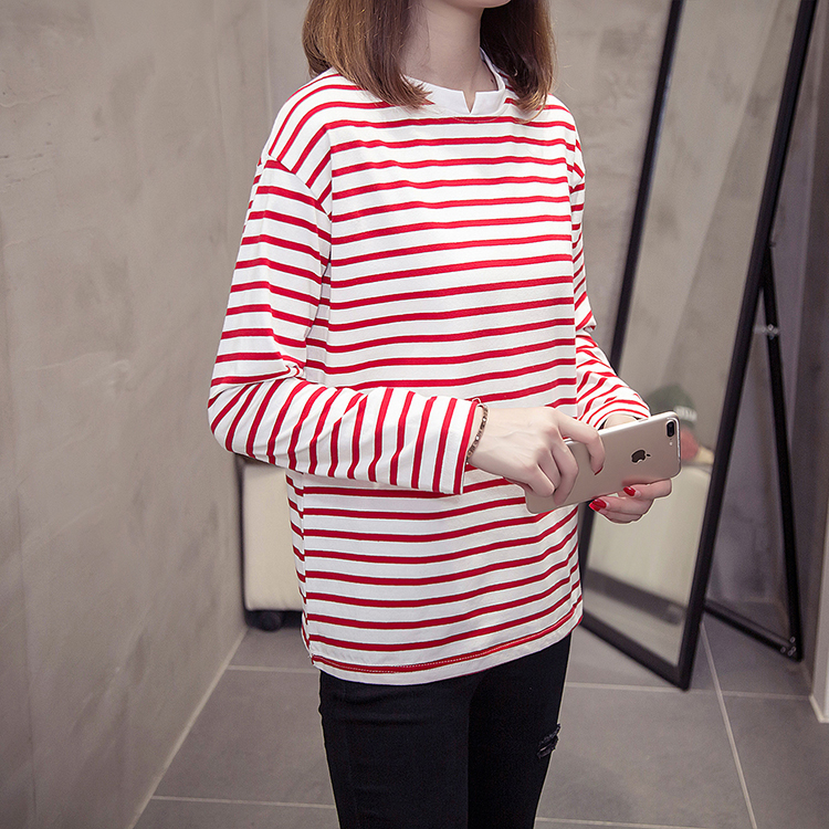 GW2241 Casual Stripe Top Red