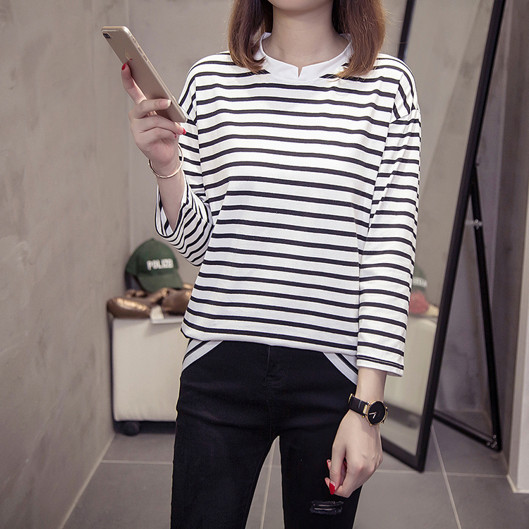 GW2241 Casual Stripe Top White