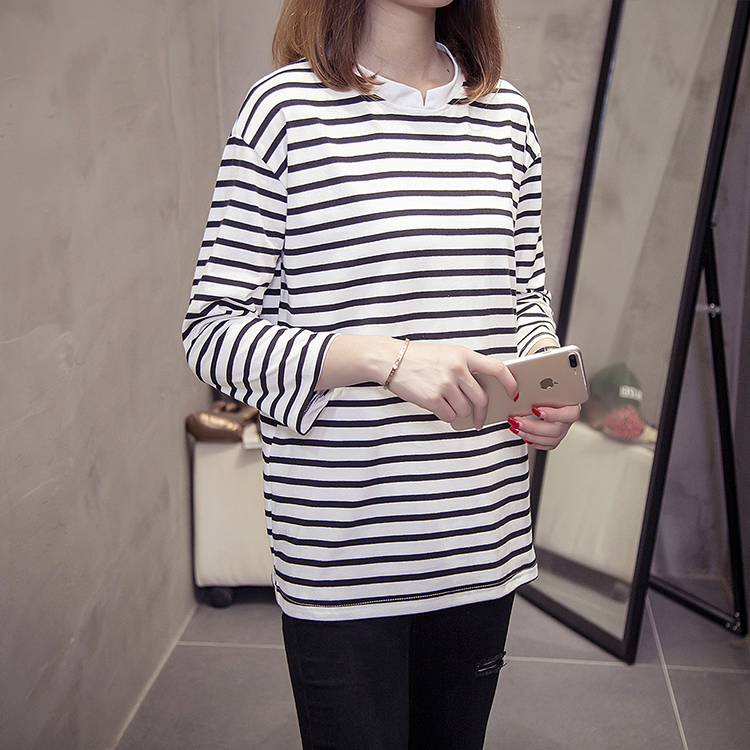 GW2241 Casual Stripe Top White