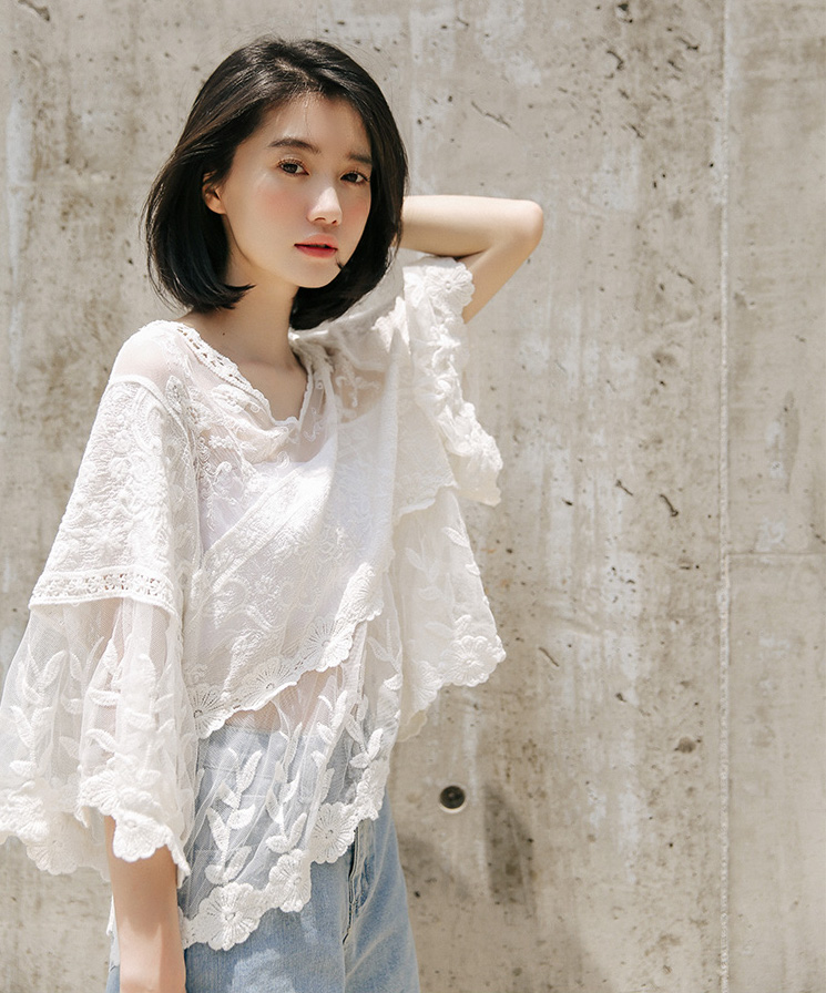 GW2245 Fashion Lace Top White