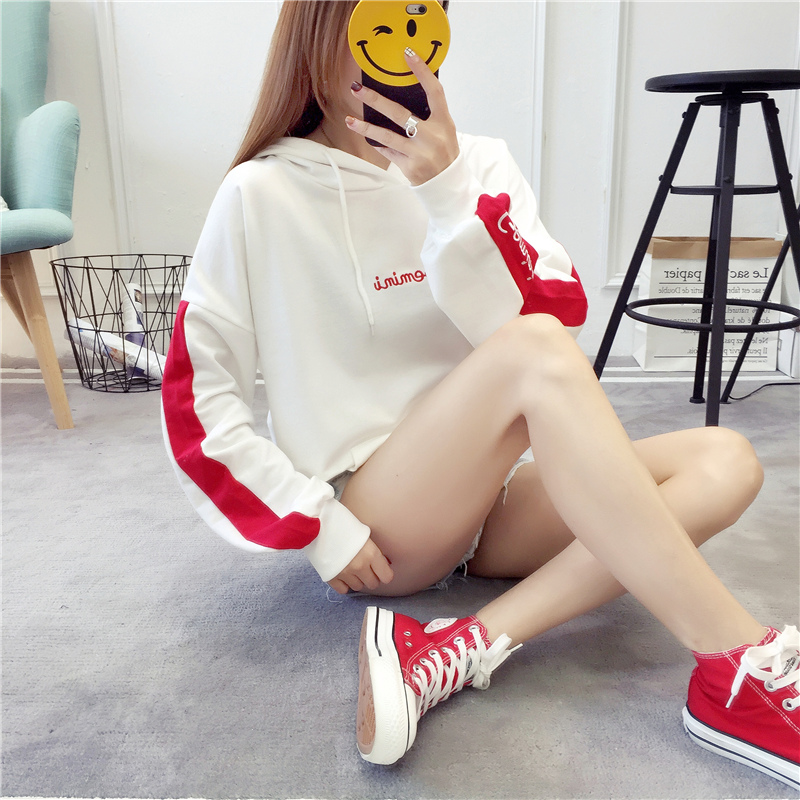 GW2259 Sporty Hoodie Top Red