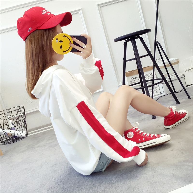 GW2259 Sporty Hoodie Top Red