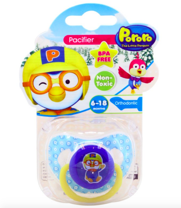 BP-408 PORORO PRINTED PACIFIER-ORTHONDONTIC BLUE