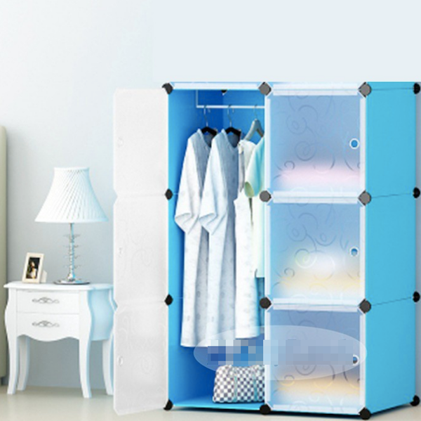 BL5027 6 Cube Storage Cabinet Blue