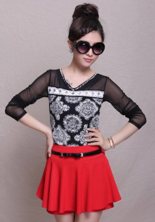 WT5836 Fashion Top Black