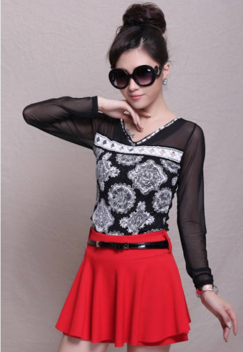 WT5836 Fashion Top Black