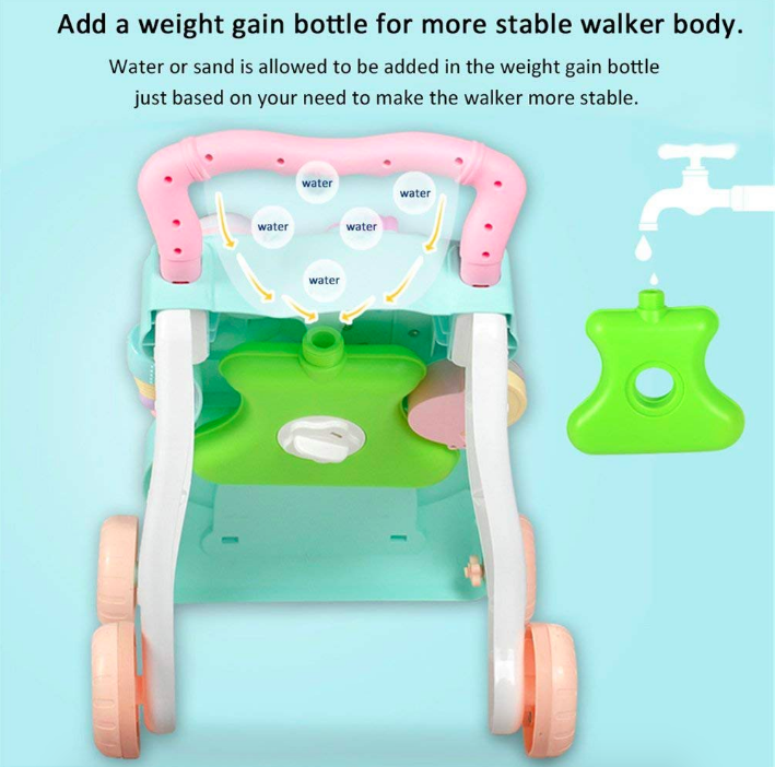 CC-601 Multifunctional Toddler Baby Walker Learning Walking Trolley Stroller with Music