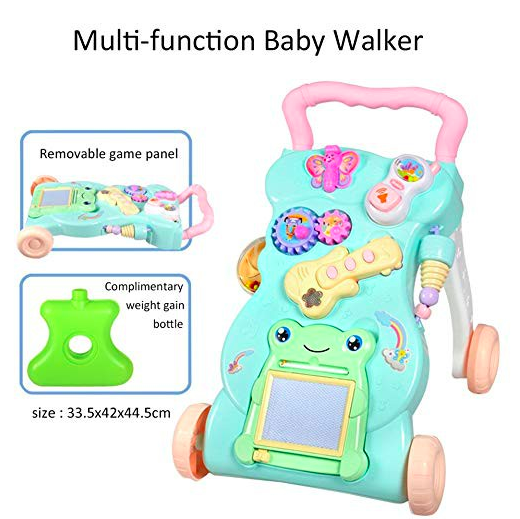 CC-601 Multifunctional Toddler Baby Walker Learning Walking Trolley Stroller with Music