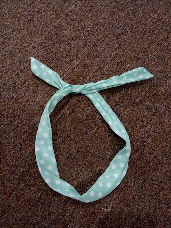 WB7655 Polka Dot Rabbit Ear Headband Green