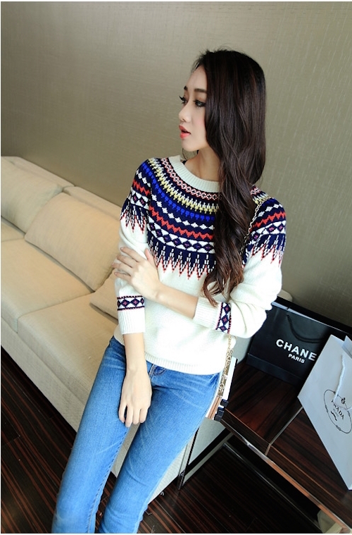 WT7659 Fashion Knit Sweater Apricot