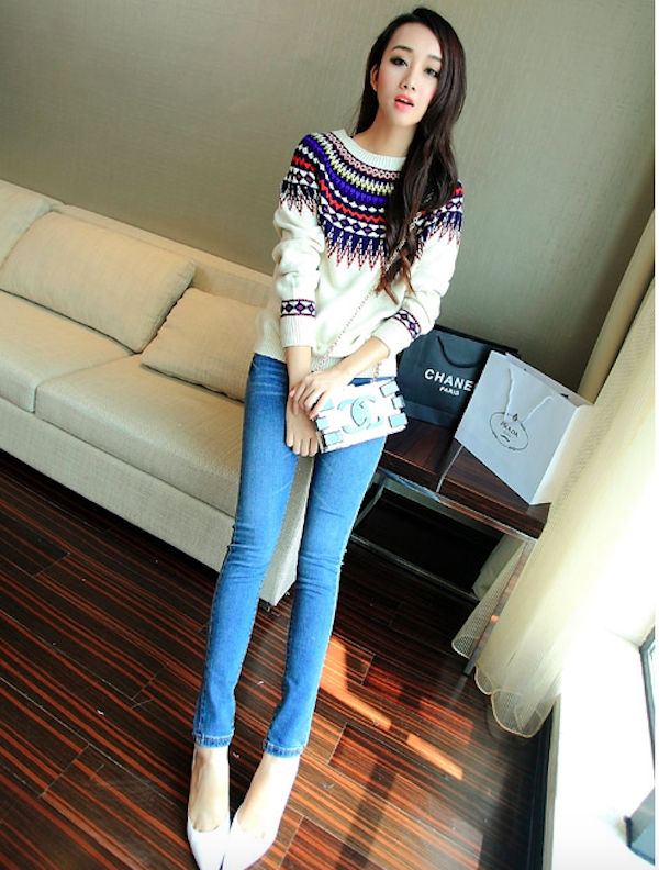 WT7659 Fashion Knit Sweater Apricot