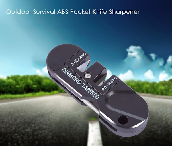 OD783 ABS Pocket Knife Sharpener Black