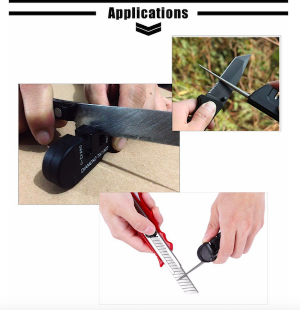 OD783 ABS Pocket Knife Sharpener Black