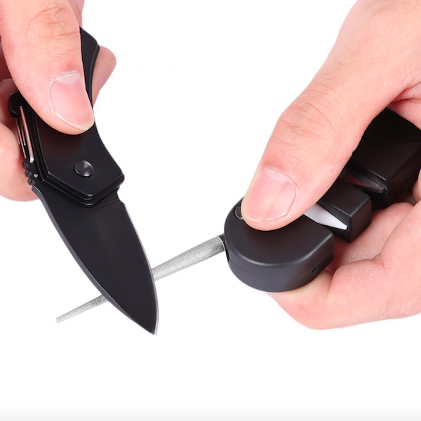 OD783 ABS Pocket Knife Sharpener Black