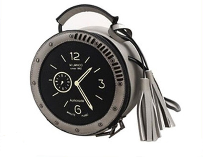 KW80353 Cute Clock Sling Bag Light Grey