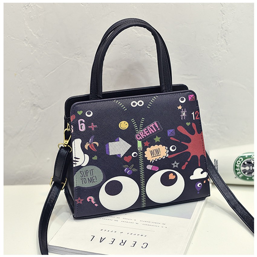 KW80354 Cute Cartoon Bag Black