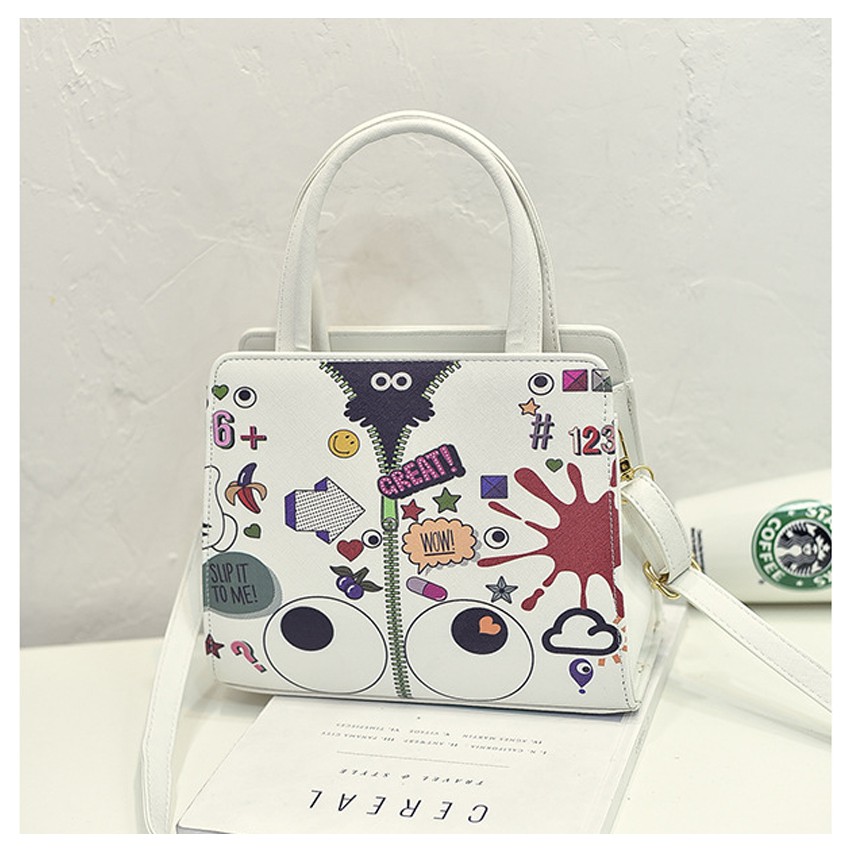 KW80354 Cute Cartoon Bag White