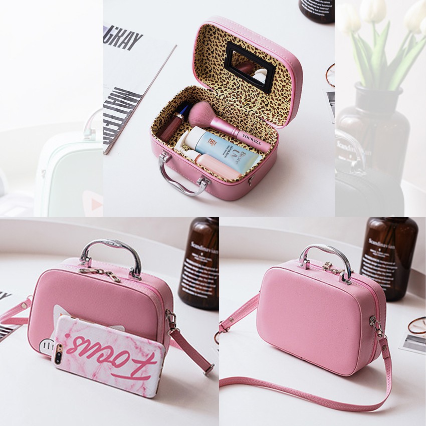 KW80357 Cute Box Sling Bag Light Pink