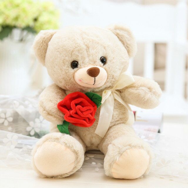 HM 852 Lovely Rose Teddy Bear Khaki