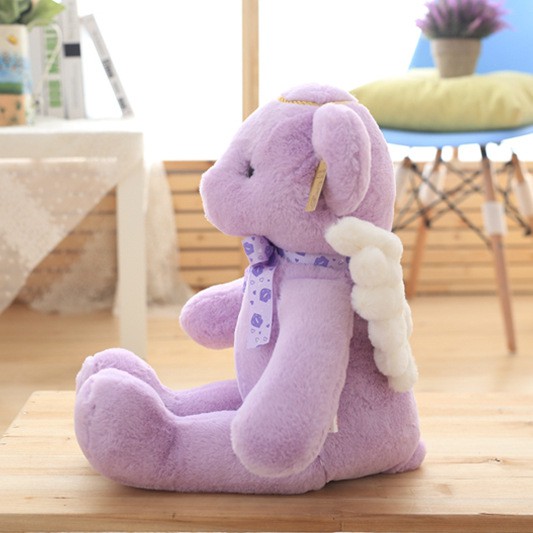 HM 854 Cute Angel Teddy Bear Purple