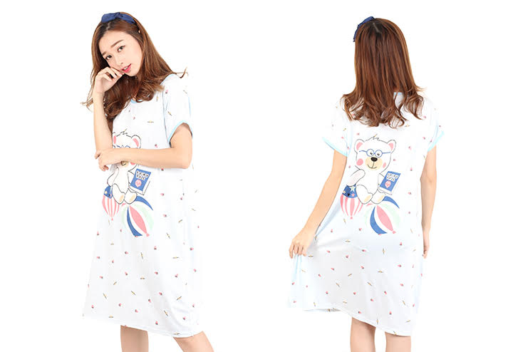 QA-463 Cute Bear Sleepwear Light Blue