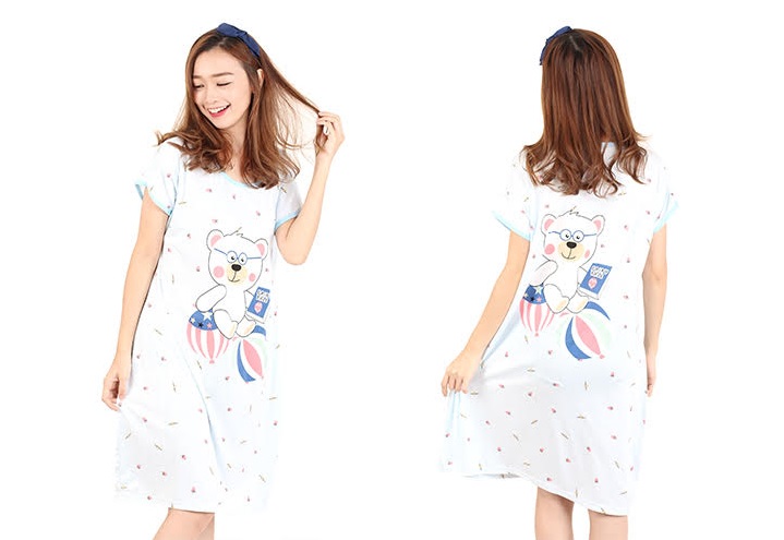 QA-463 Cute Bear Sleepwear Light Blue