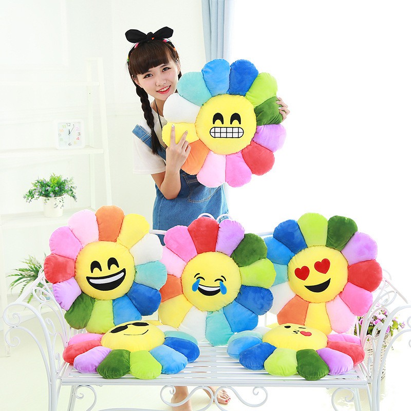 HM 836 Sunflowers Emoji Cushion Pillow