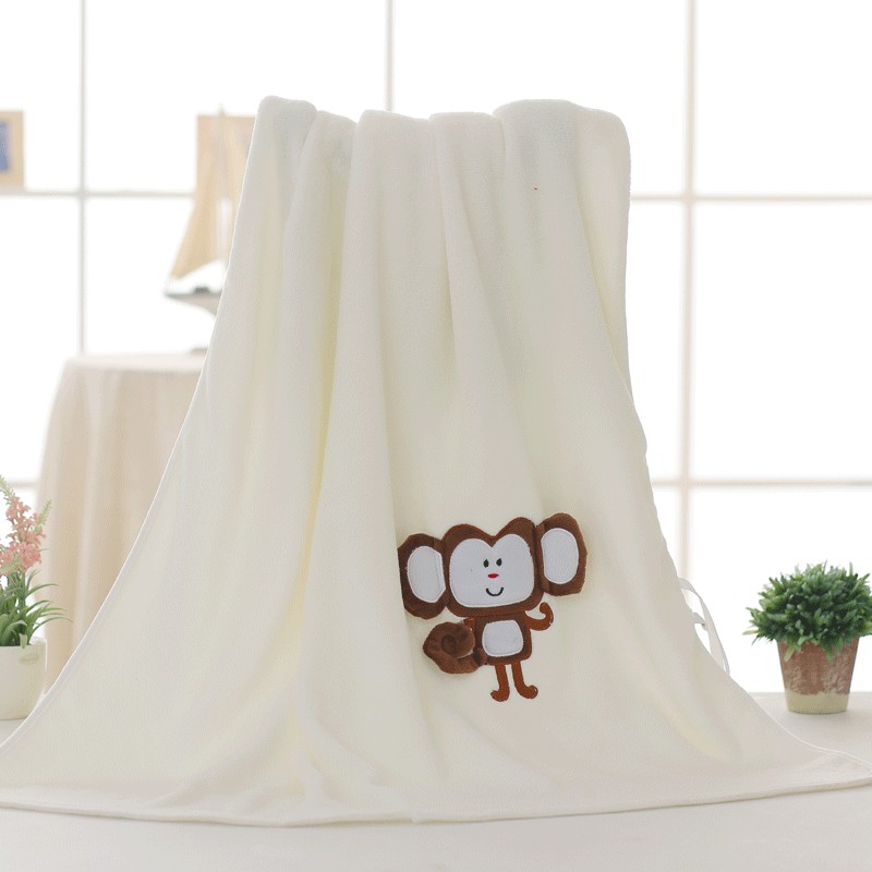 HM 840 Cute Blanket White Monkey