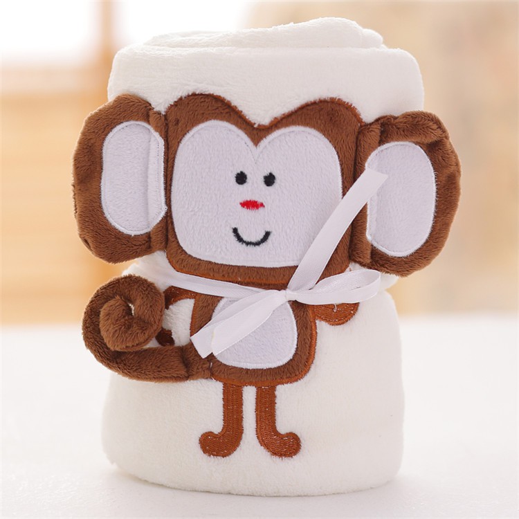 HM 840 Cute Blanket White Monkey