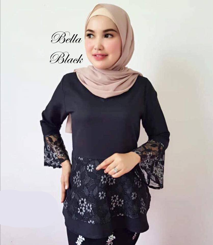 ND0005 Charming Peplum Top Black