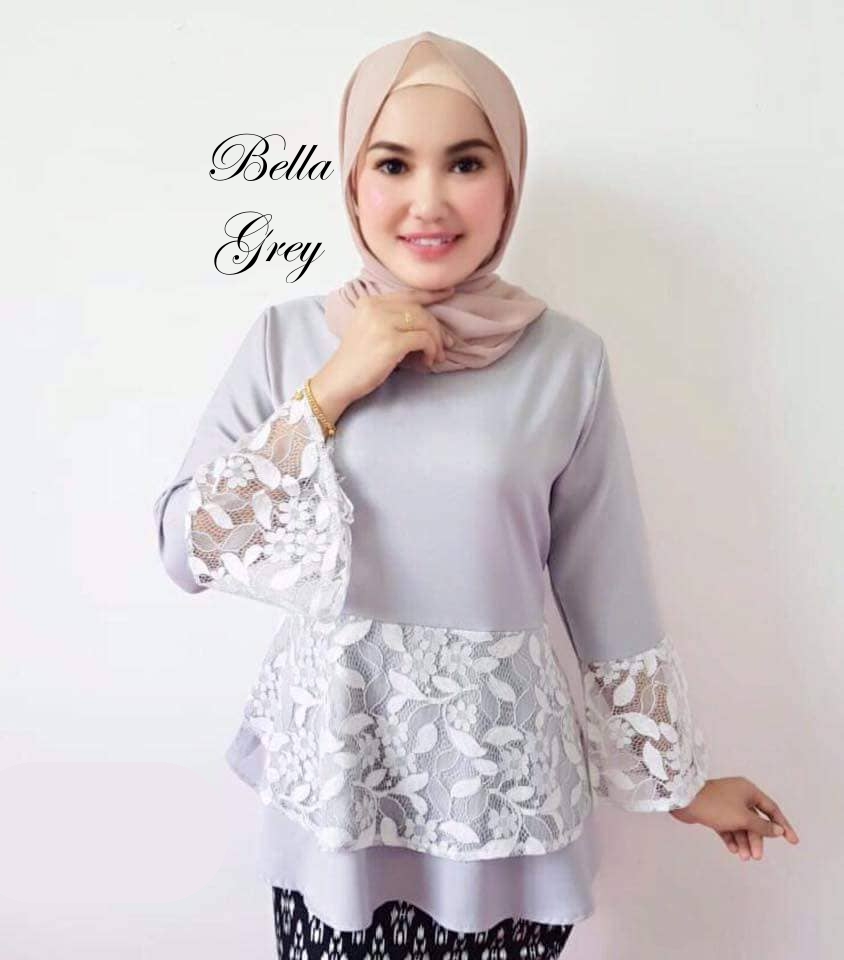 ND0005 Charming Peplum Top Grey