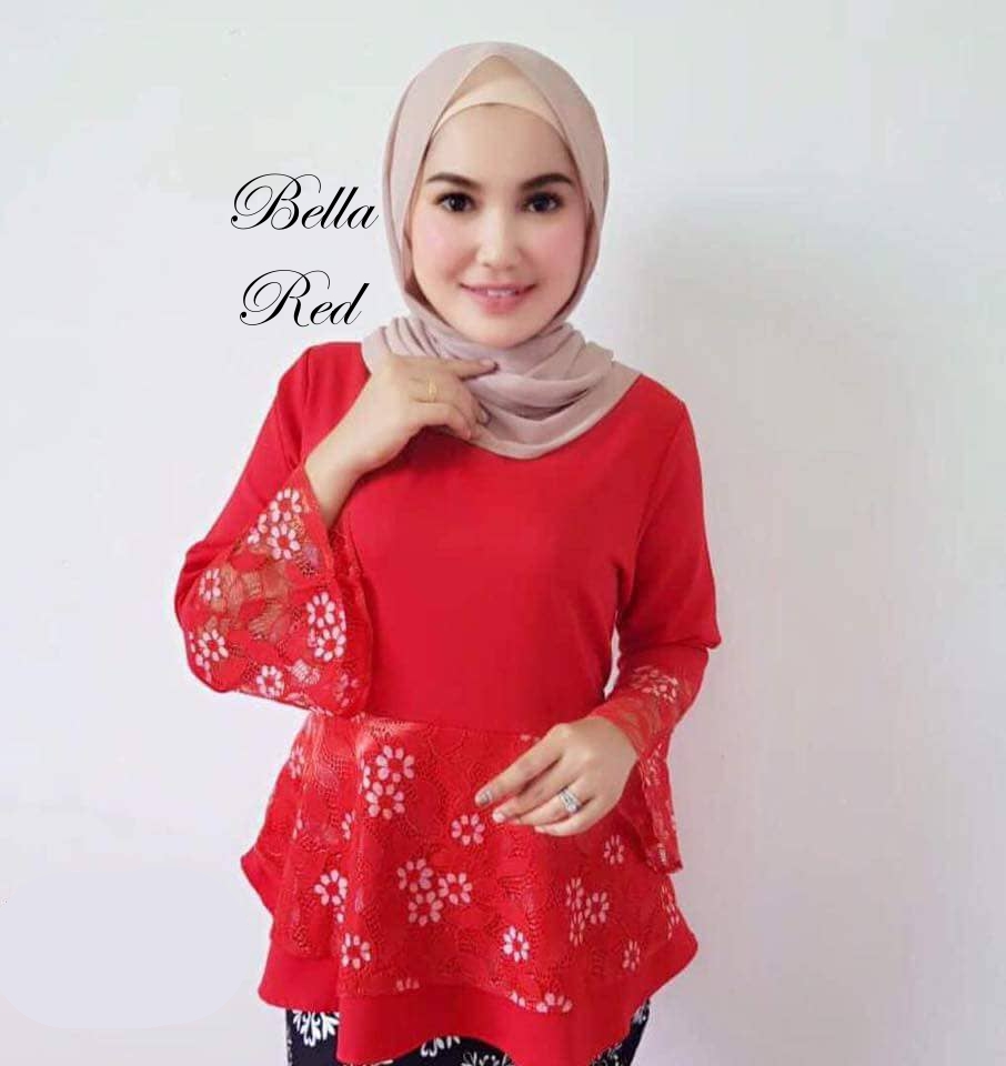 ND0005 Charming Peplum Top Red