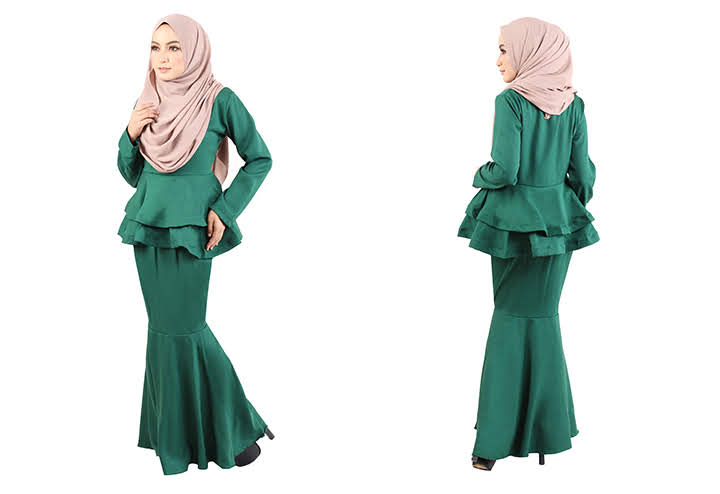 QA-446 Peplum Baju Kurung Green