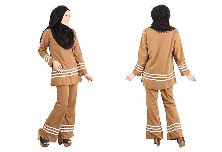 QA-455 Muslimah Set Wear Brown