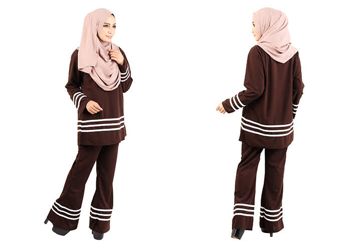 QA-455 Muslimah Set Wear Dark Brown