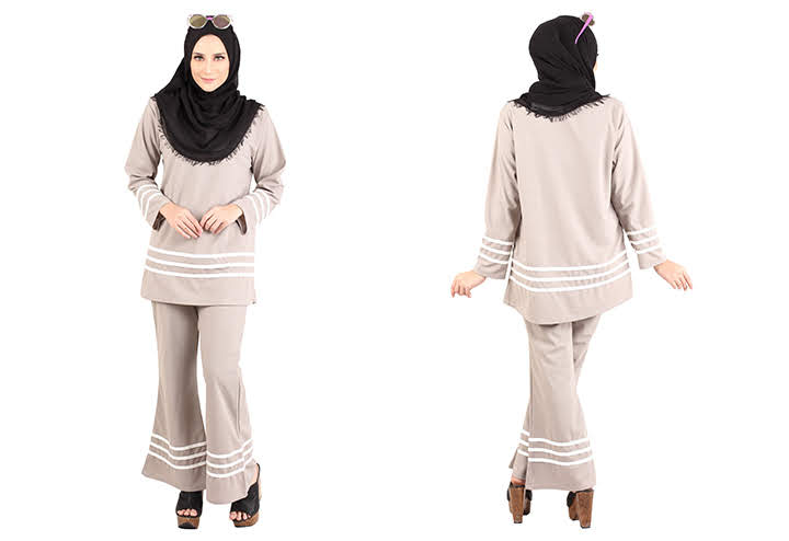 QA-455 Muslimah Set Wear Light Grey