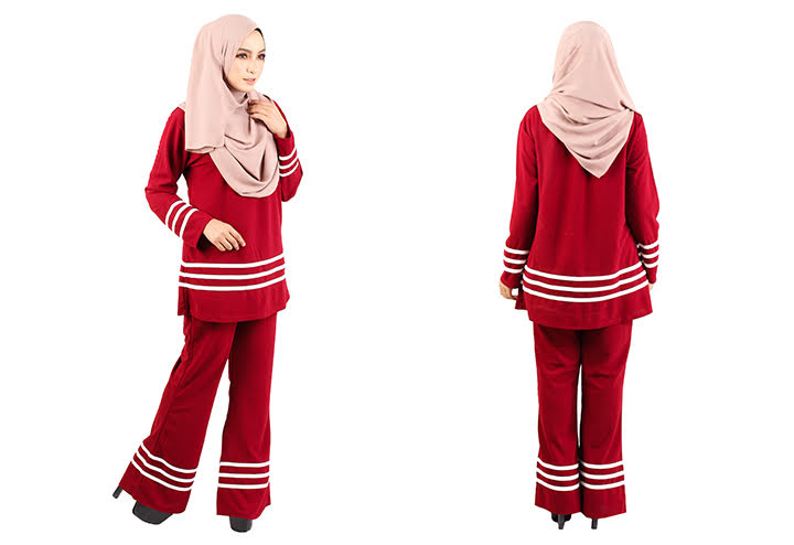 QA-455 Muslimah Set Wear Red