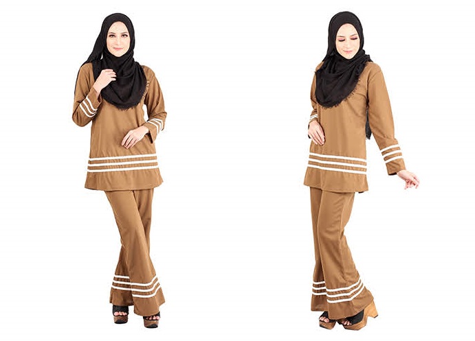 QA-455 Muslimah Set Wear Brown