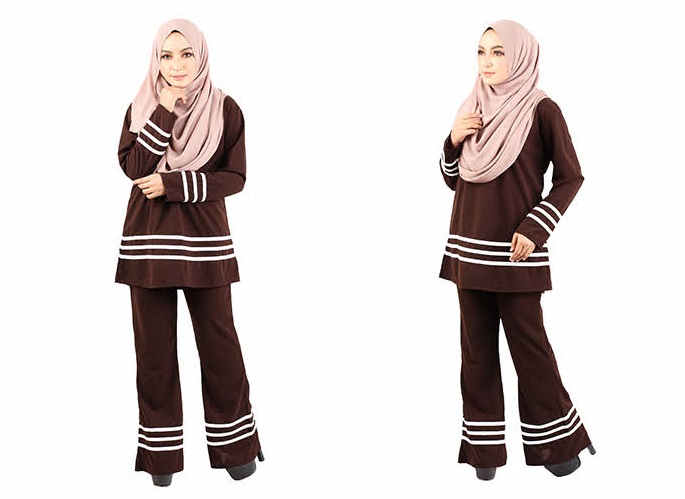 QA-455 Muslimah Set Wear Dark Brown