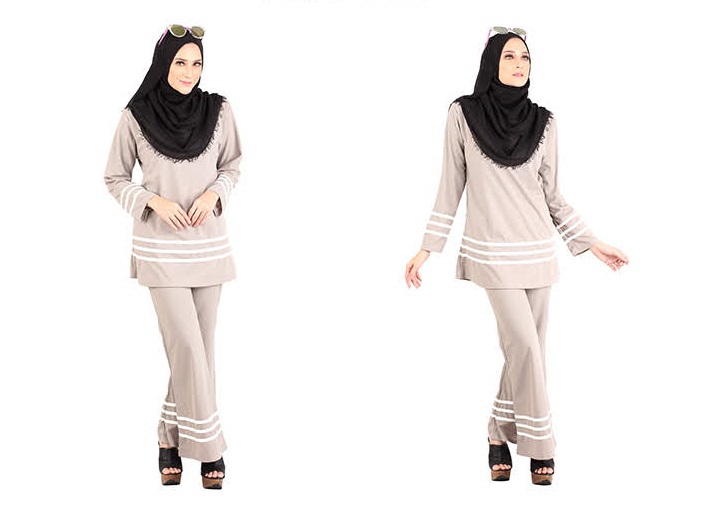 QA-455 Muslimah Set Wear Light Grey