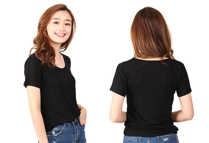 QA-461 Basic Casual T Shirt Black