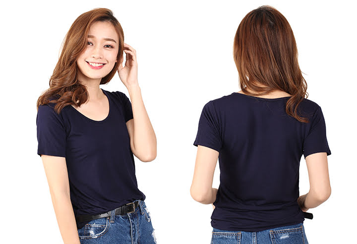 QA-461 Basic Casual T Shirt Navy Blue