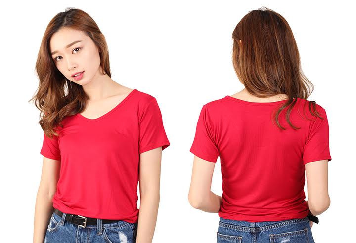 QA-461 Basic Casual T Shirt Red