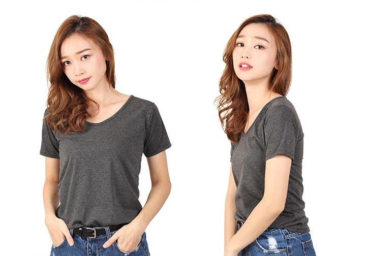 QA-461 Basic Casual T Shirt Grey