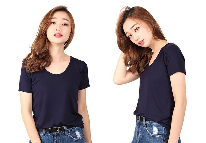 QA-461 Basic Casual T Shirt Navy Blue