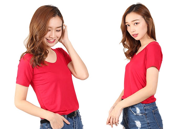 QA-461 Basic Casual T Shirt Red