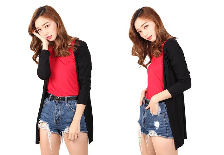 QA-462 Casual Ladies Cardigan Black